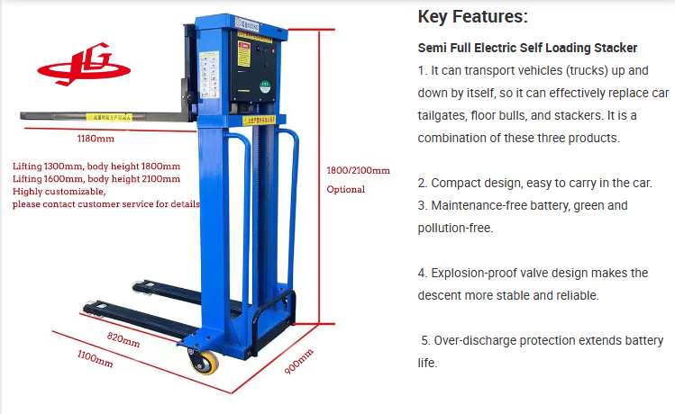 portable truck mouted stacker