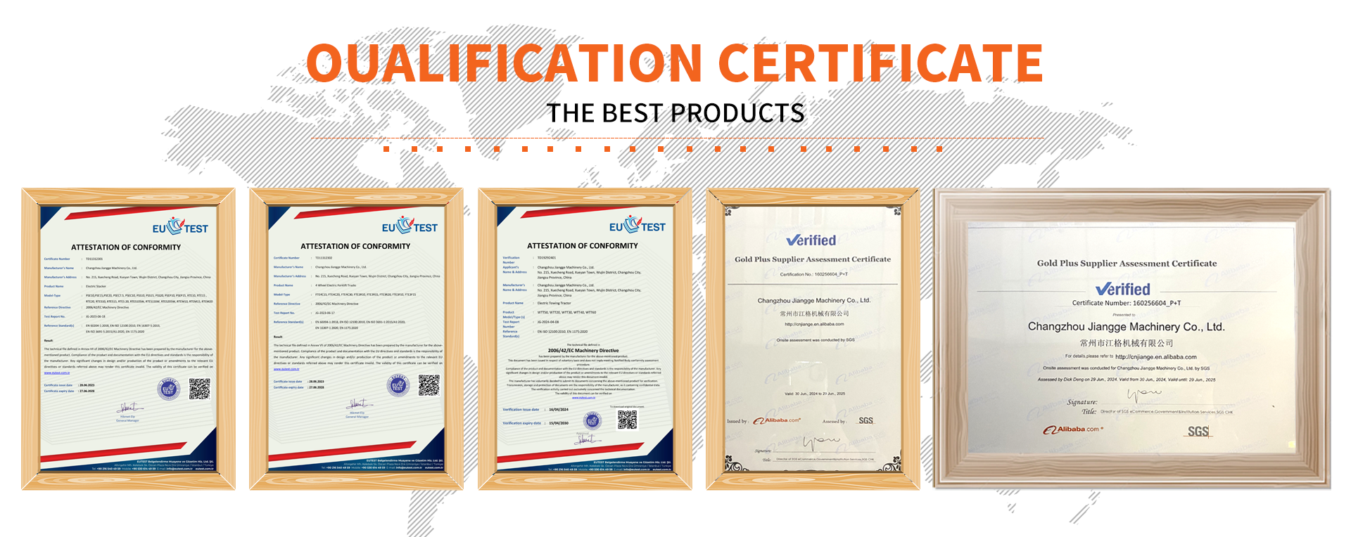 JG certifications